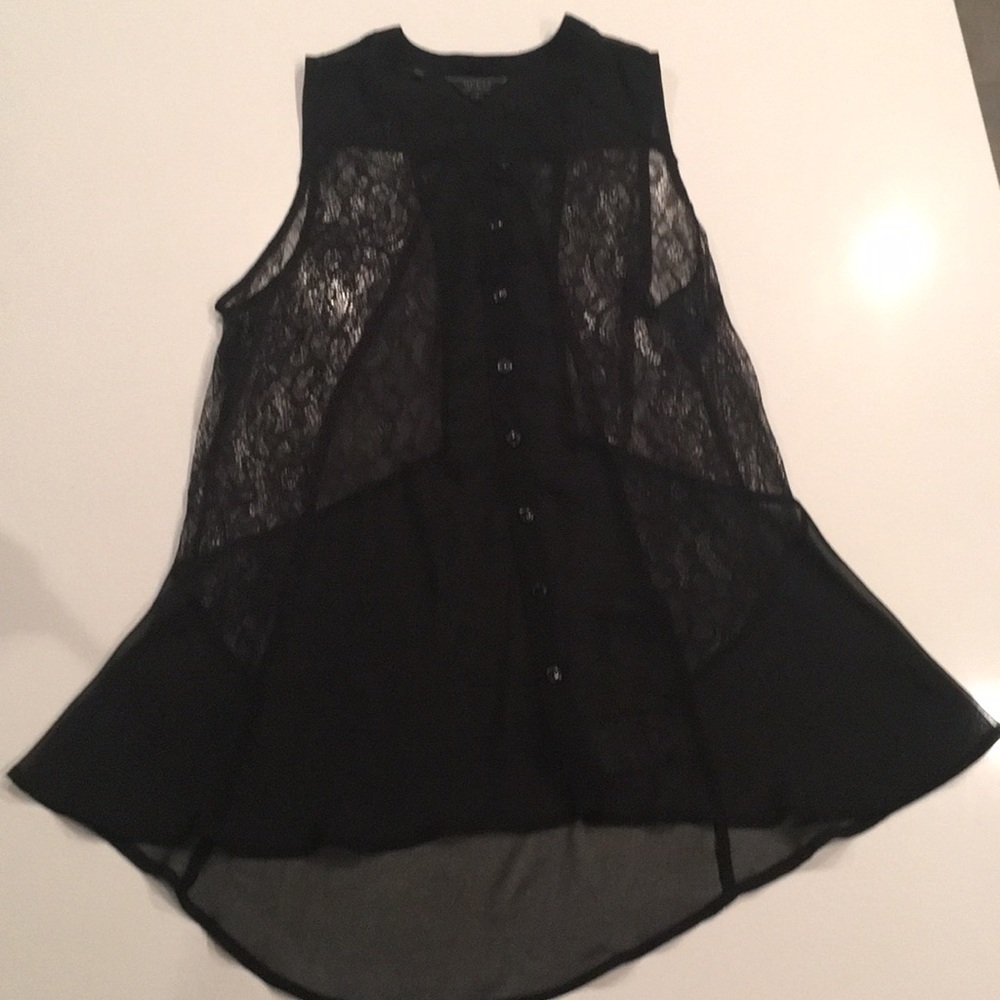 Sheer Lace Detail Guess Tank